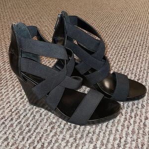 BCBG Black Wedge Heels